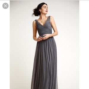 Anthropologie BHLDN Fleur dress in pewter- size 4
